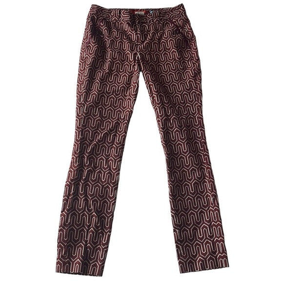 Anthropologie Cartonnier Charlie Trouser Ankle Pants Geometric Print Size 2 - Picture 2 of 9